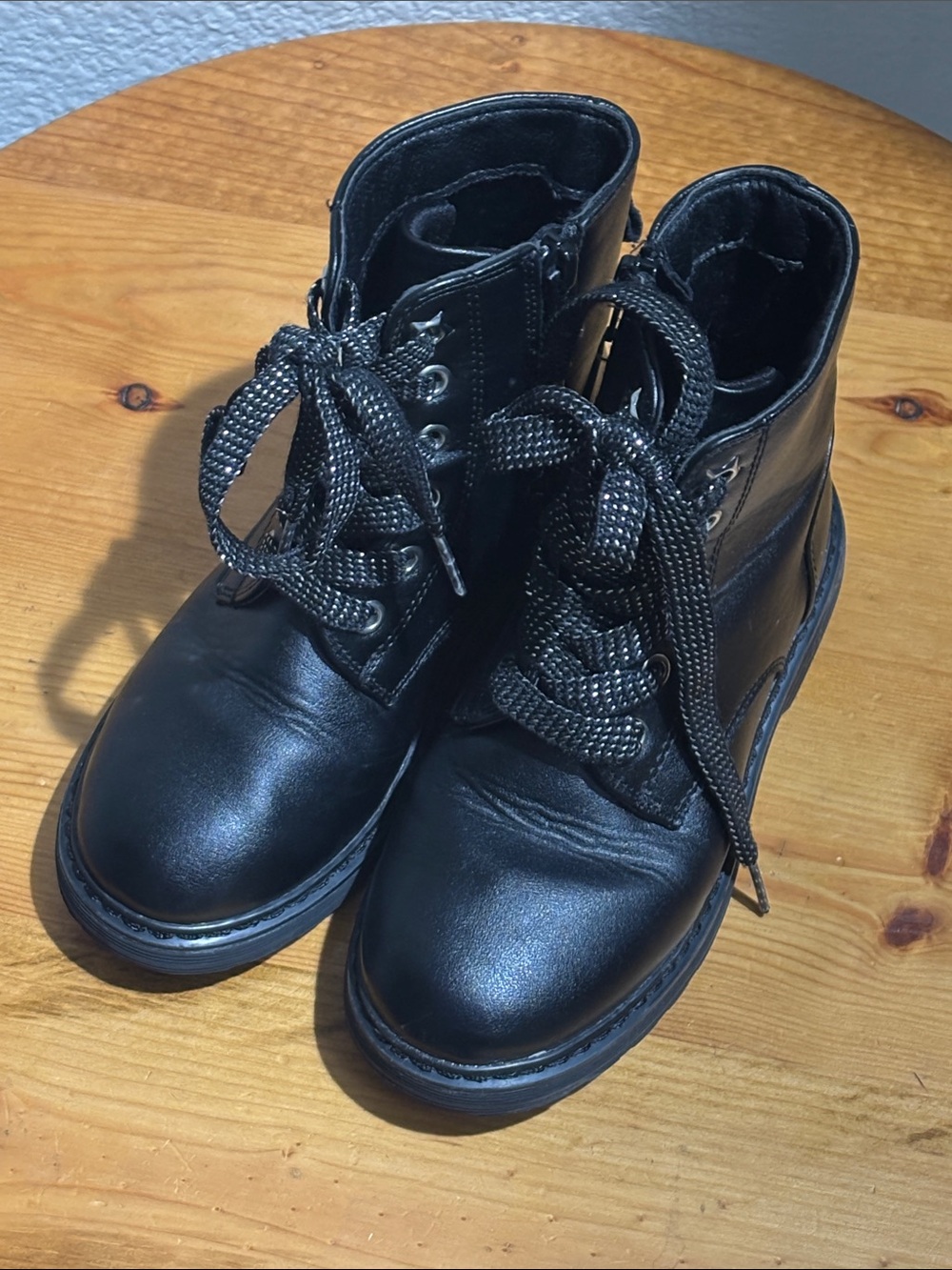 So Girls Black Lace-Up Ankle Boots 12M